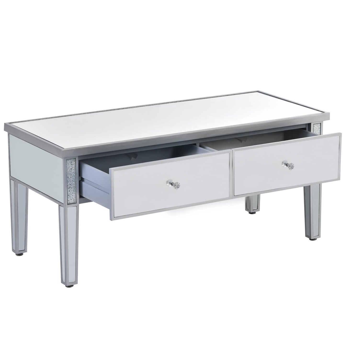 Modern Glass Mirrored Coffee Table