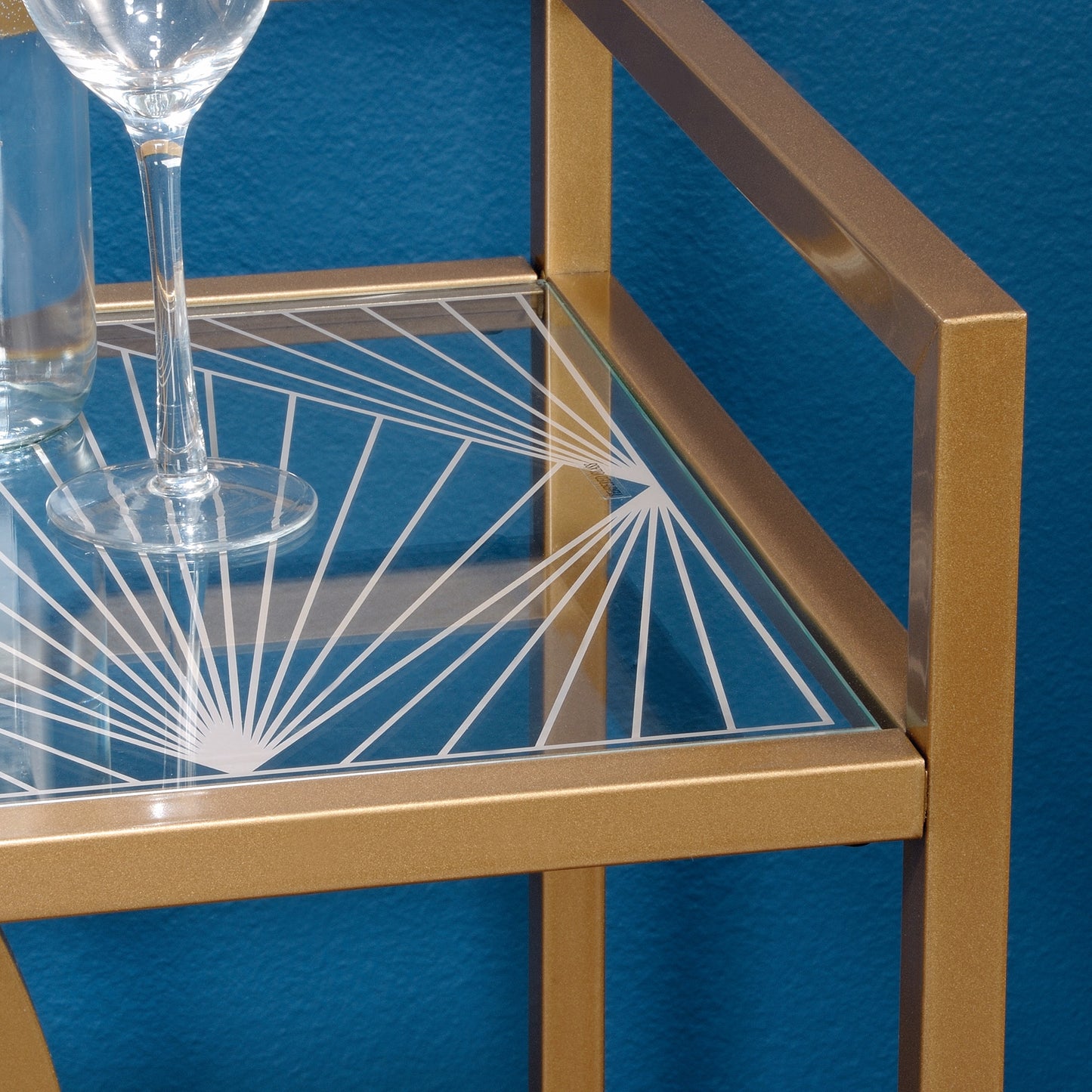 O Barwagen aus Glas mit Gold-Finish