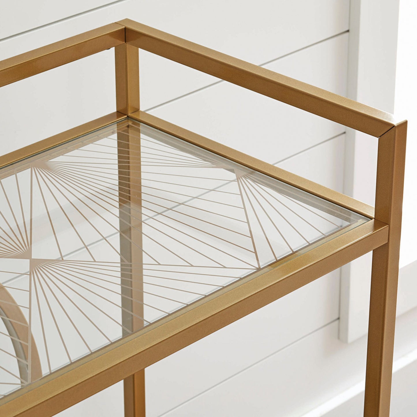O Barwagen aus Glas mit Gold-Finish