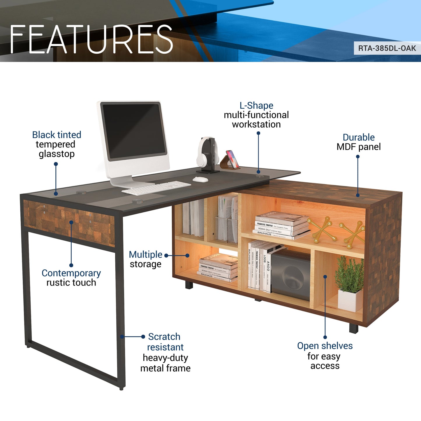 Oak L-Shaped Corner Desk