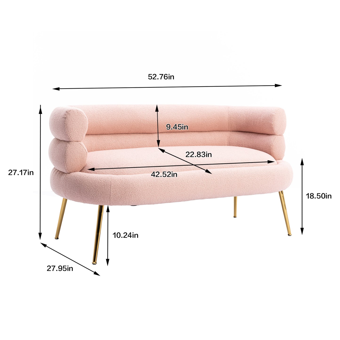 Leisure Sofa with Golden Stainless Steel Feet