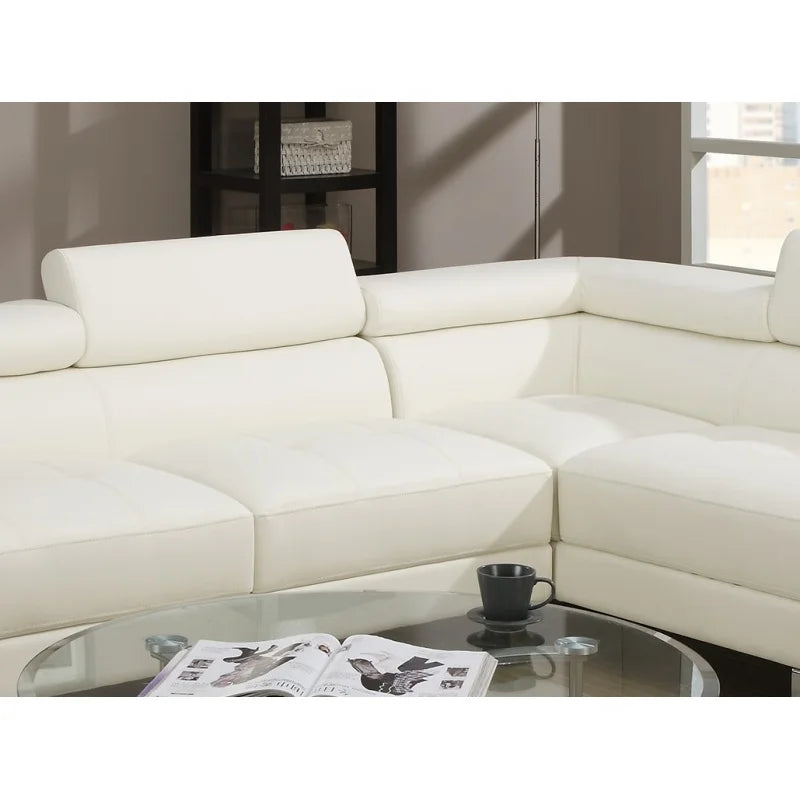 Adjustable Headrest Sectional Sofa + Chaise