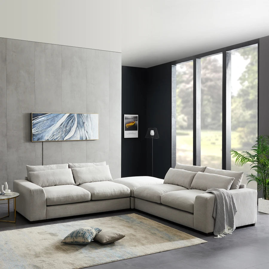 Light Grey Mid-Century Sofa