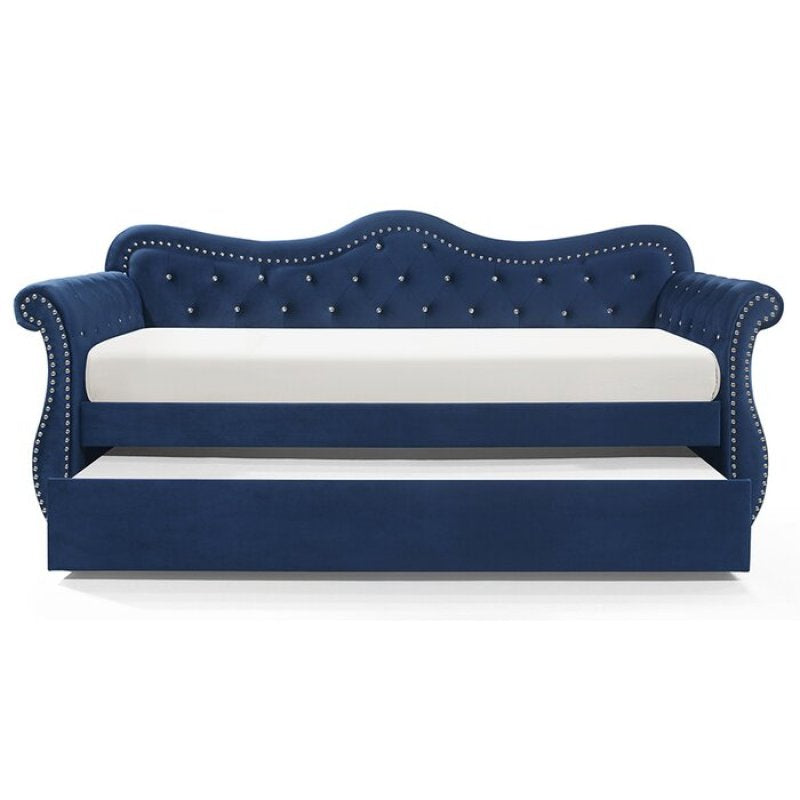 Gepolstertes Samt-Tagesbett + Rollbett