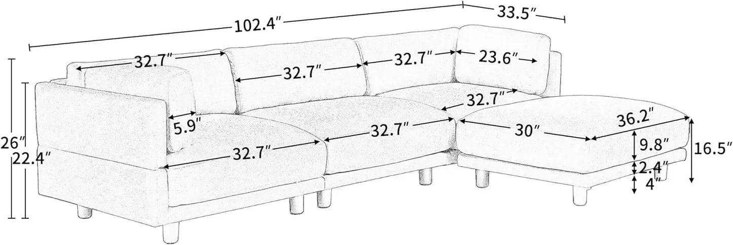 Convertible Sectional with Reversible Chaise