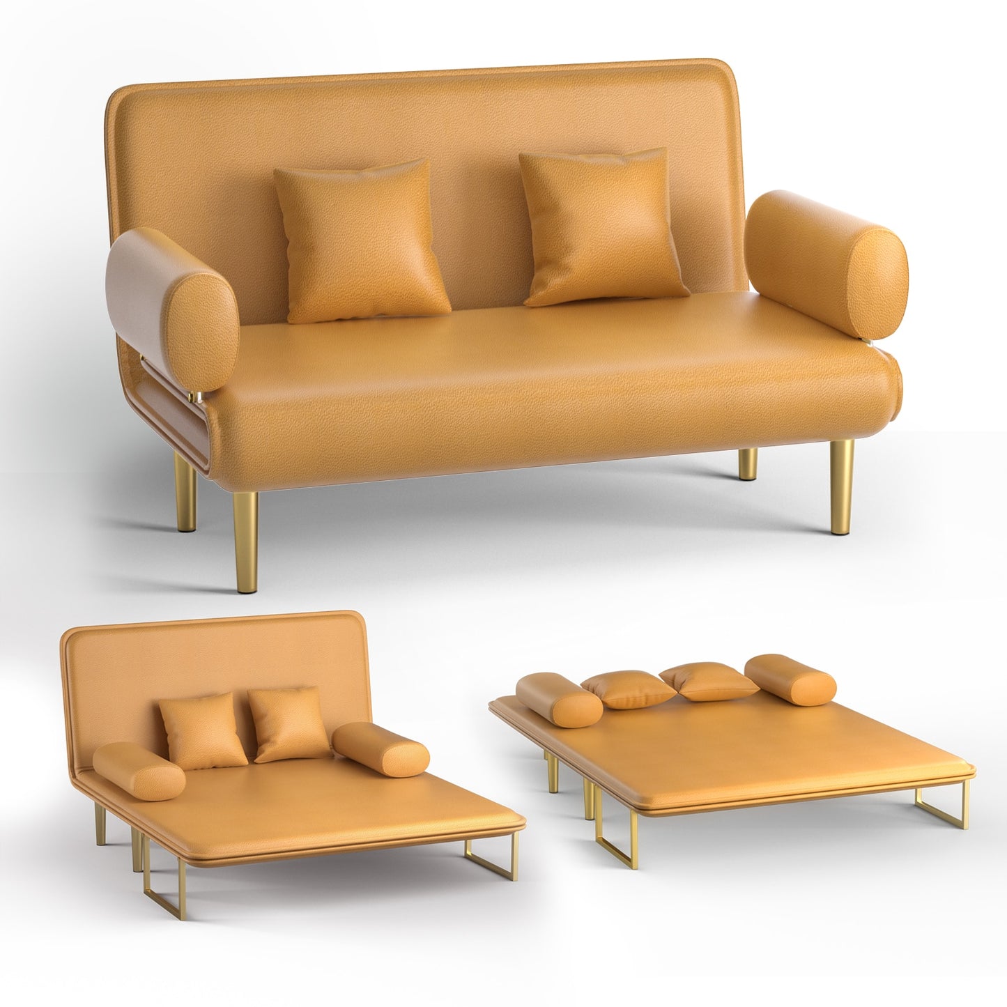 Leather Convertible Sleeper Sofa