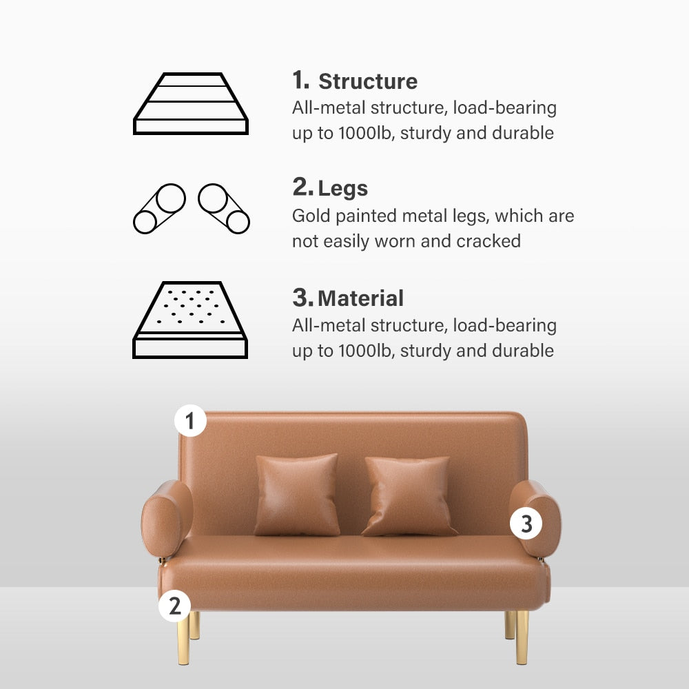 Leather Convertible Sleeper Sofa