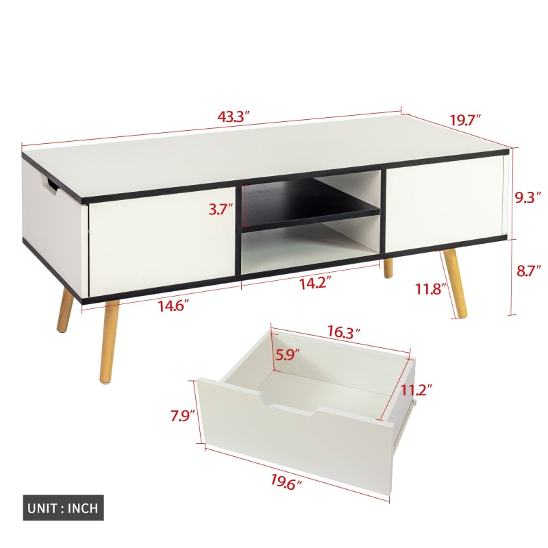 Simple Black & White Coffee Table