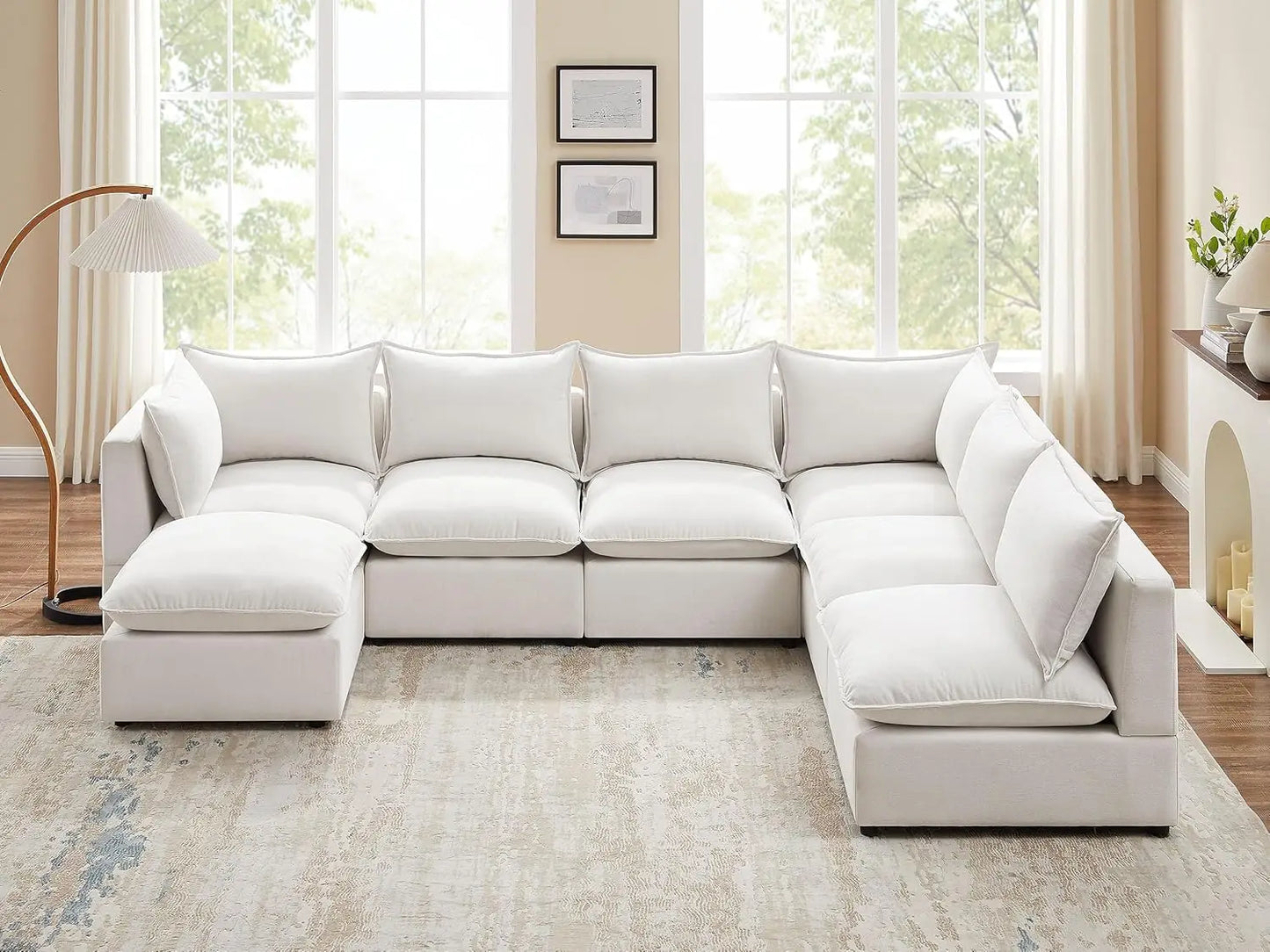 Convertible Couch with Ottomans