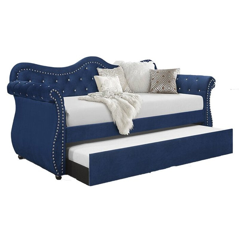 Gepolstertes Samt-Tagesbett + Rollbett