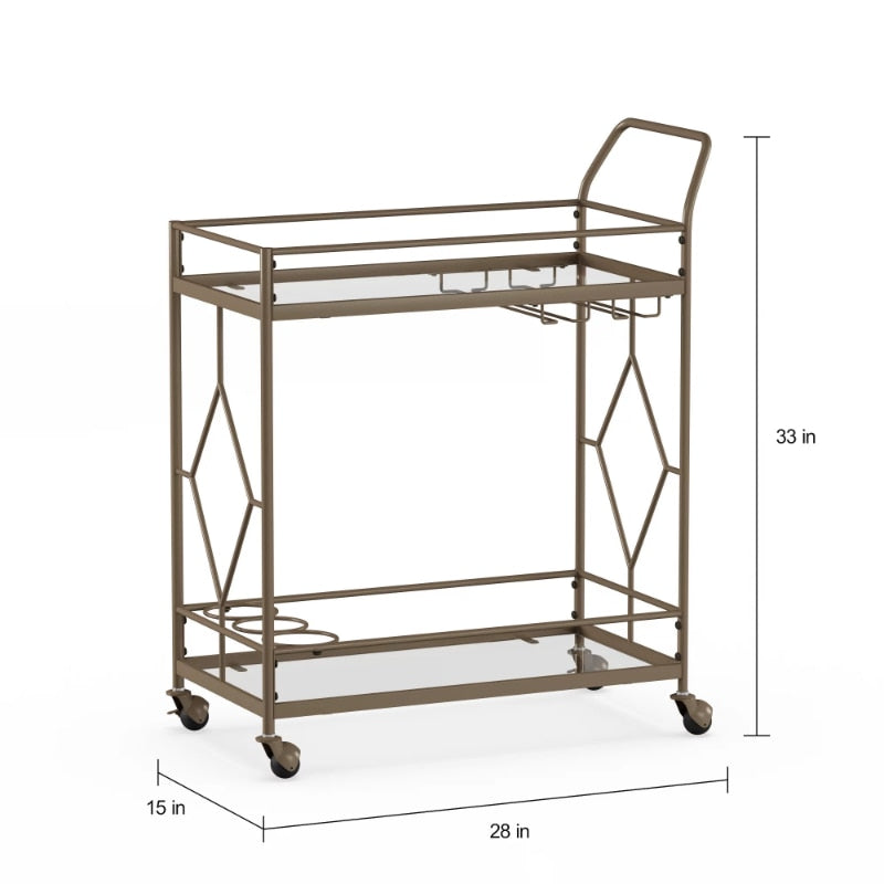 Barwagen aus goldbronzefarbenem Metall