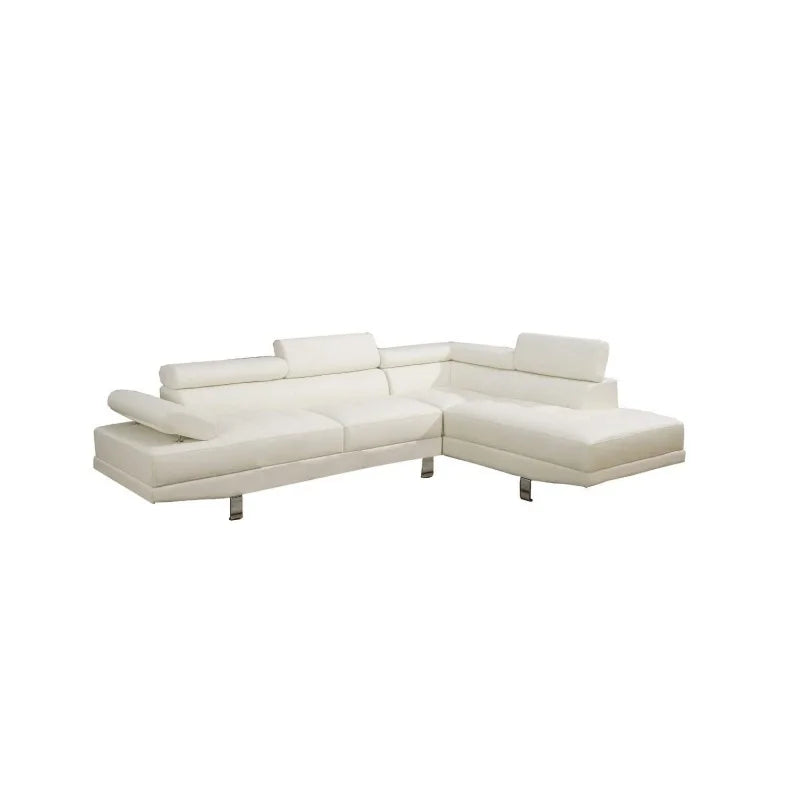 Adjustable Headrest Sectional Sofa + Chaise
