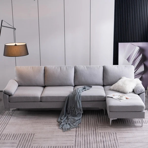 Linen Sectional Sofa with Chaise