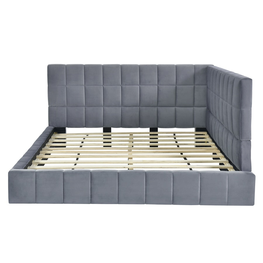 Upholstered Full Size Gray Velvet Daybed