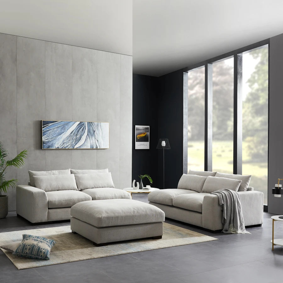 Light Grey Mid-Century Sofa