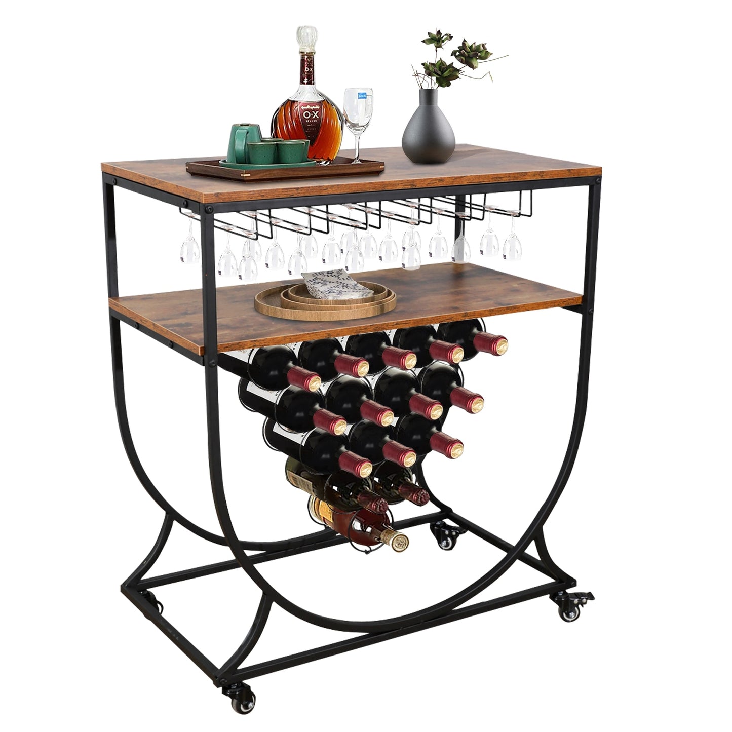 Barwagen mit Weinregal