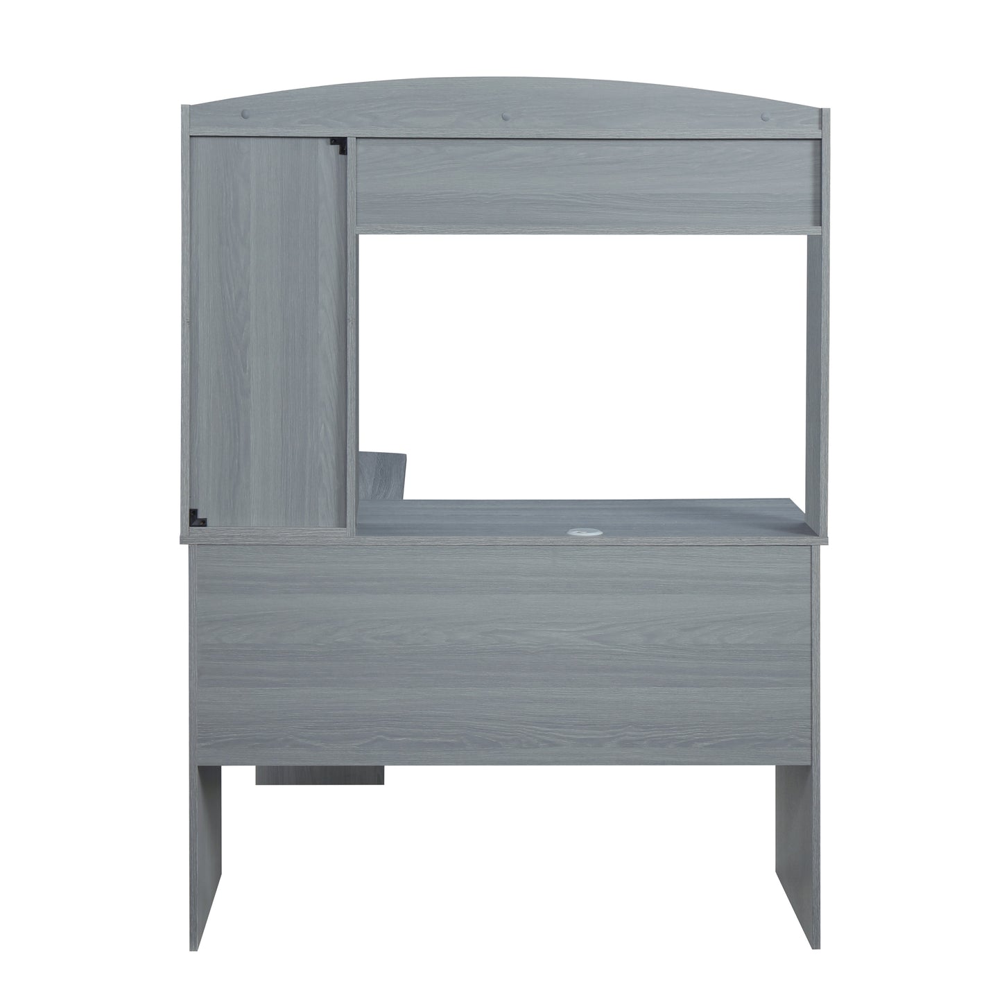 Wood L-Shaped Desk with Hutch