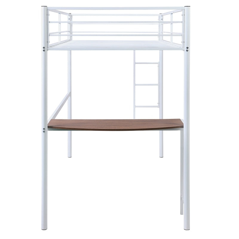 Zweibettzimmer über Vollmetall-Etagenbett mit Schreibtisch und Leiter
