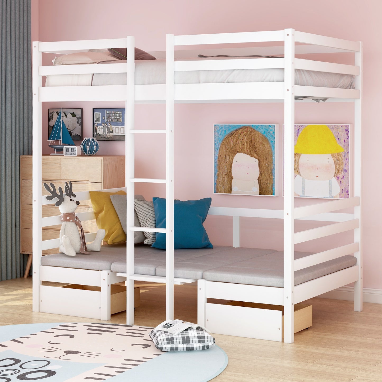 Funktionelles Hochbett mit Kabine