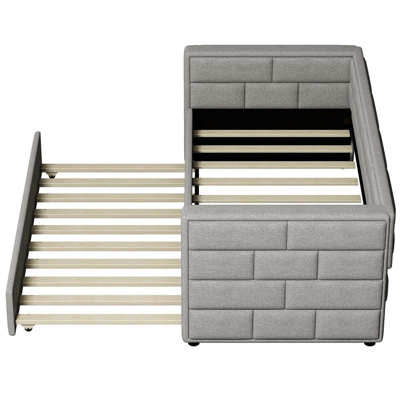 Twin Size Upholstered Daybed With Trundle
