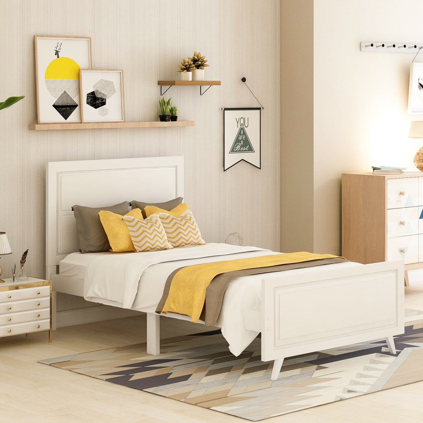 Twin-Plattformbett aus Holz