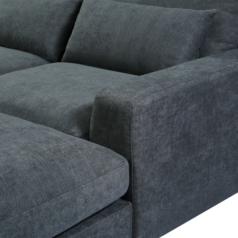 Modernes L-förmiges Sofagarnitur, umwandelbare Sofa-Couch mit umkehrbarer Chaiselongue