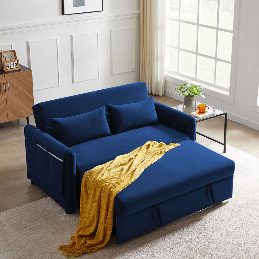 Blaues modernes umwandelbares Schlafsofa