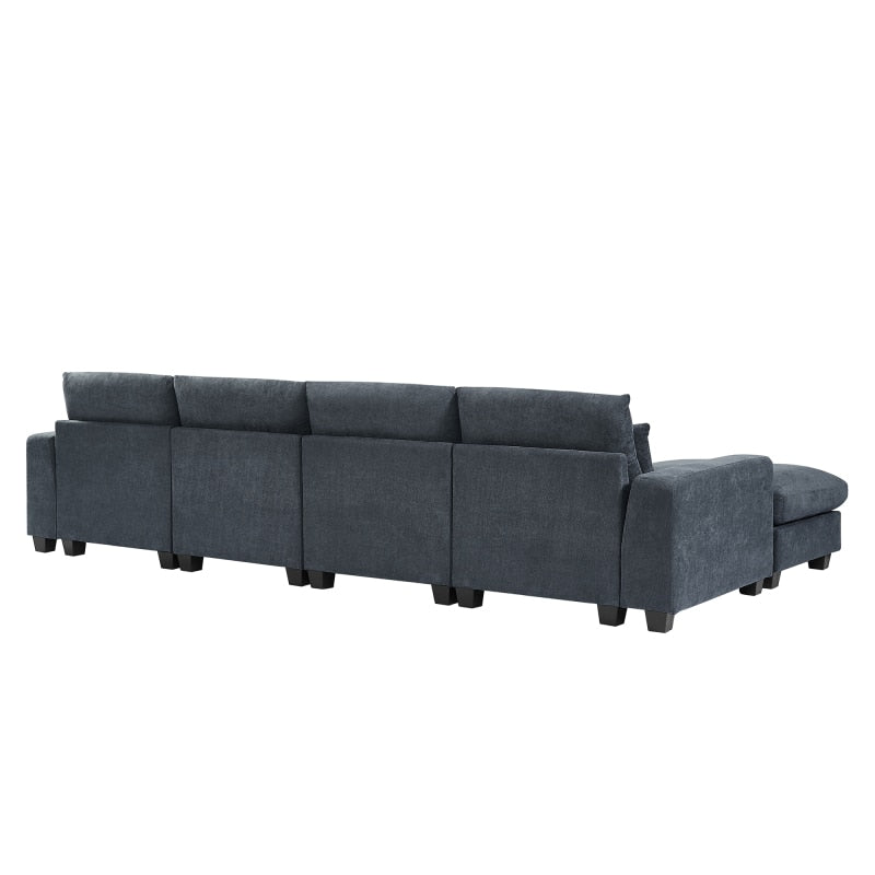 Modernes L-förmiges Sofagarnitur, umwandelbare Sofa-Couch mit umkehrbarer Chaiselongue