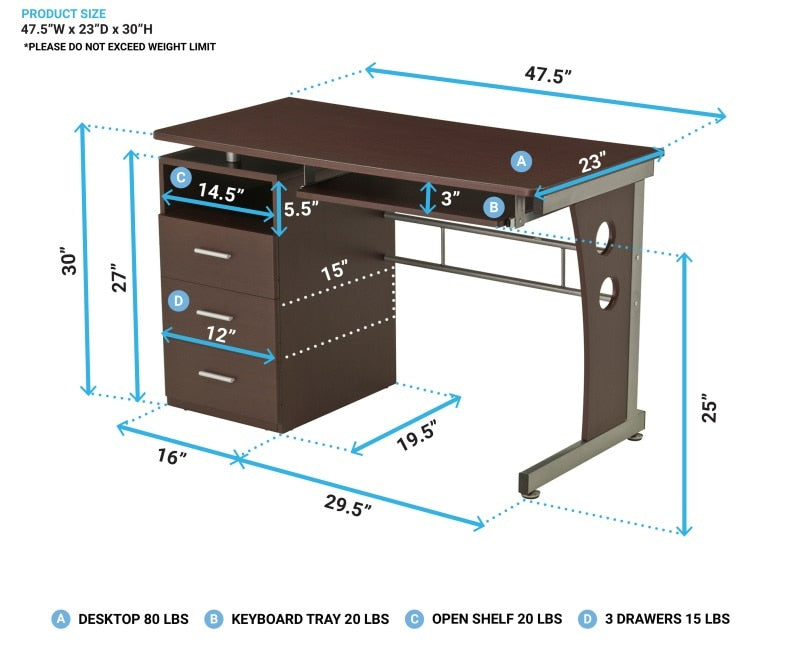 Chocolate Computer Desk