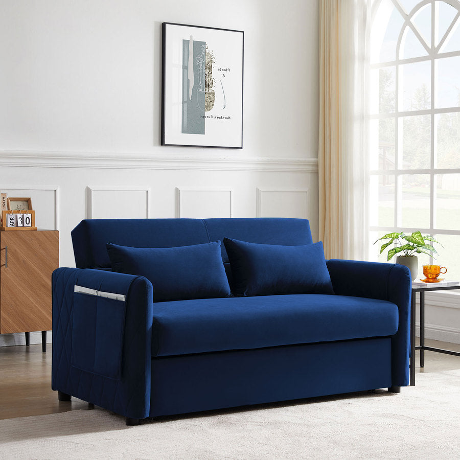 Blaues modernes umwandelbares Schlafsofa