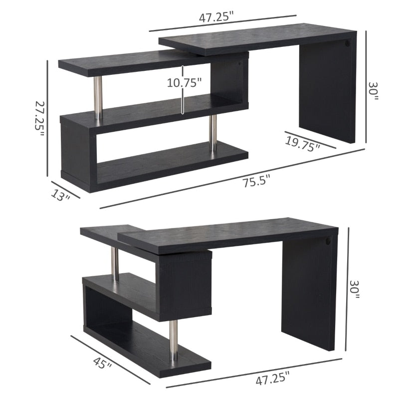 Black 360° Rotating Desk