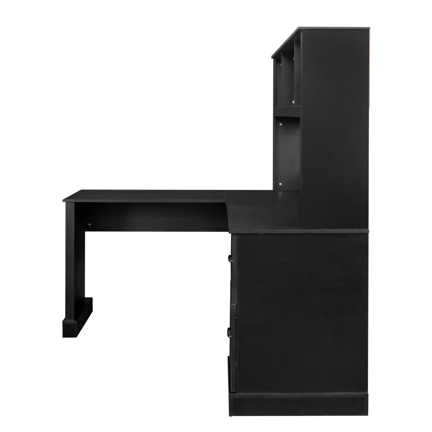 Schreibtisch mit Hutch, Antikschwarz-Finish