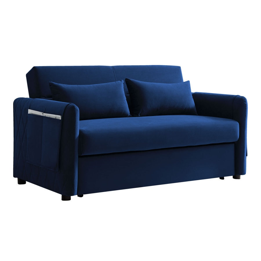 Blaues modernes umwandelbares Schlafsofa