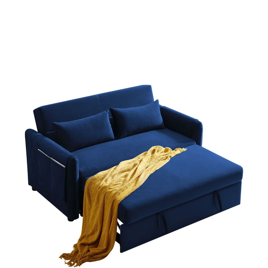 Blaues modernes umwandelbares Schlafsofa