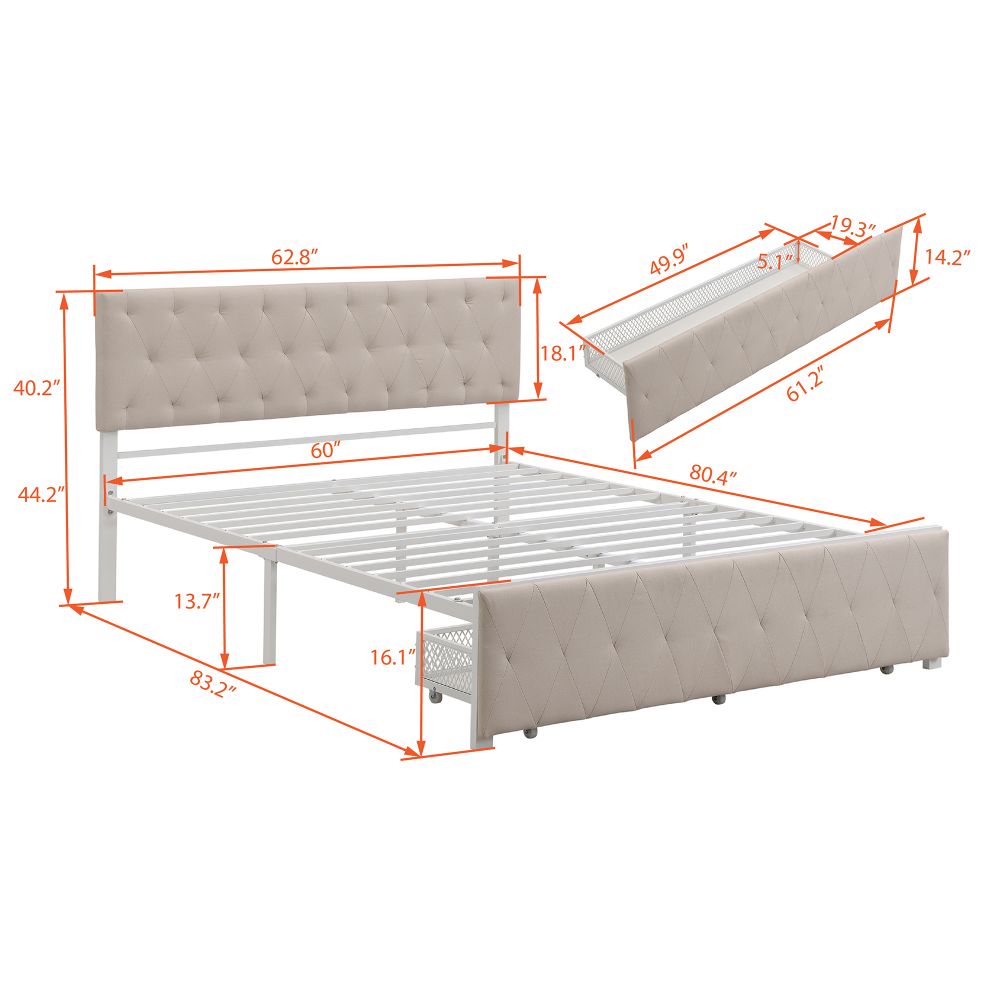 Plattformbett mit großer Schublade