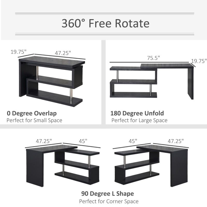 Black 360° Rotating Desk