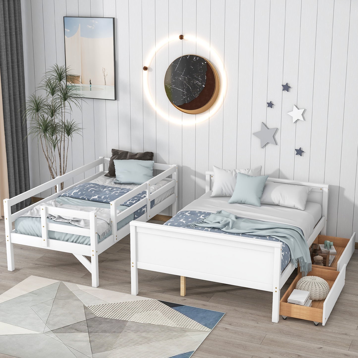 Twin-Over-Twin-Etagenbett mit Rutsche