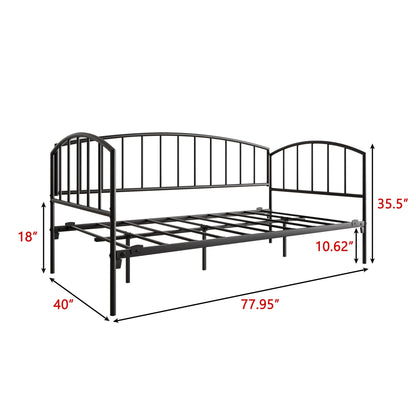 Black Metal Striped Daybed