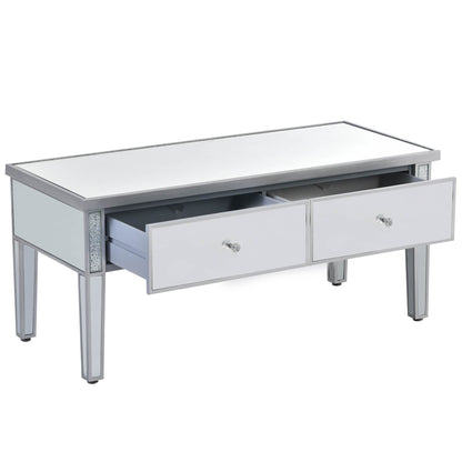 Modern Glass Mirrored Coffee Table