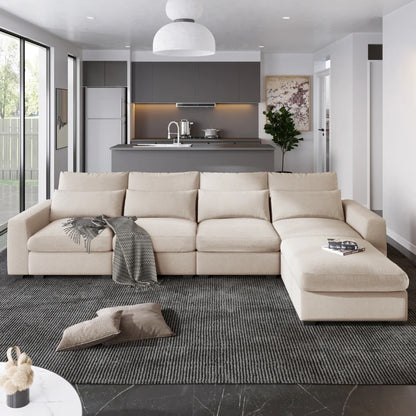 Modernes L-förmiges Sofagarnitur, umwandelbare Sofa-Couch mit umkehrbarer Chaiselongue