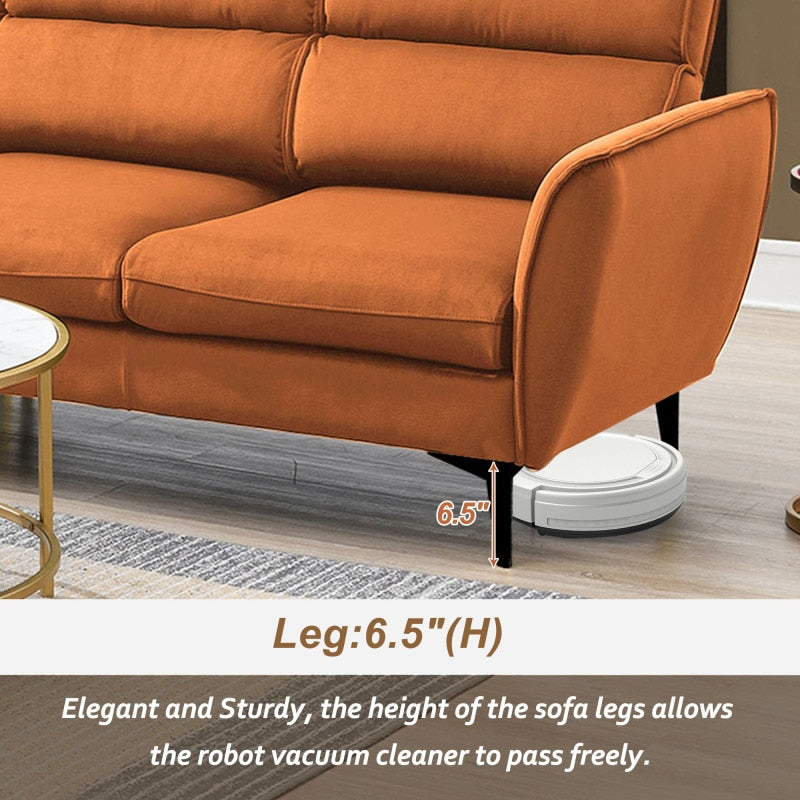 Orange Convertible Sectional Sofa + Chaise