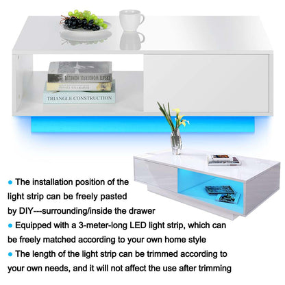 High Gloss Coffee Table + LED