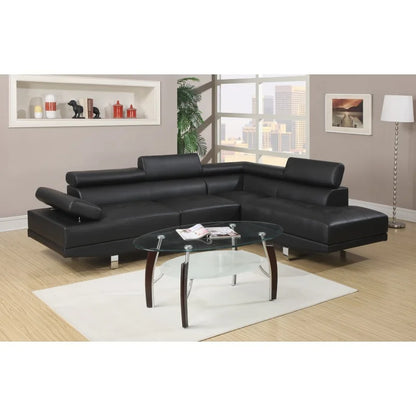 Adjustable Headrest Sectional Sofa + Chaise