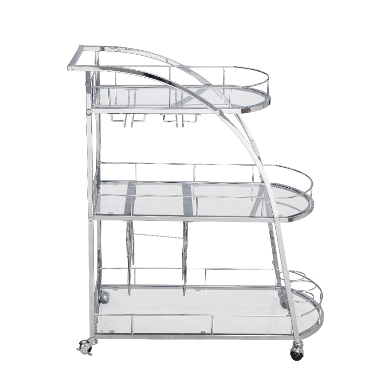 Chrome 3- Tier Mobile Bar Cart