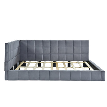 Upholstered Full Size Gray Velvet Daybed