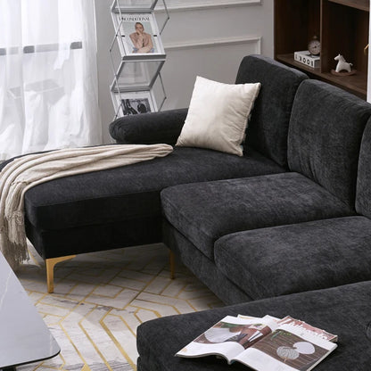 Reversible U-Shaped Sectional with Double Chaise