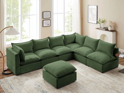 Convertible Couch with Ottomans