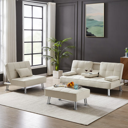 Umwandelbares Stoff-Klappsofa, 3-teiliges Set