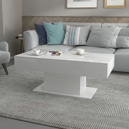Modern White High Gloss Coffee Table + LED