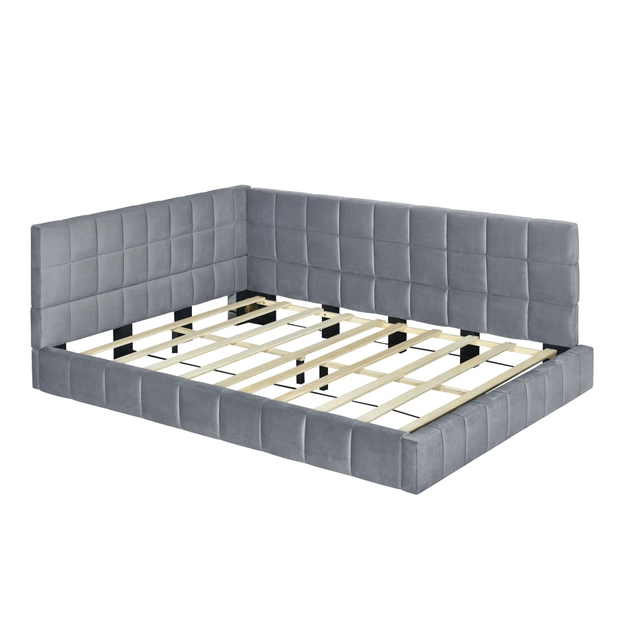 Upholstered Full Size Gray Velvet Daybed